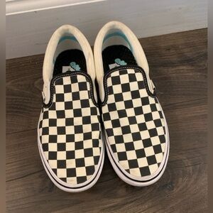 Women’s checkerboard slip on vans size 7